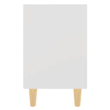 Bed Cabinet with Solid Wood Legs White 40x30x50 cm
