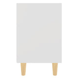 Bed Cabinet with Solid Wood Legs White 40x30x50 cm - 45-Degree Angle