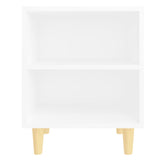 Bed Cabinets with Solid Wood Legs 2 pcs White 40x30x50 cm
