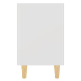 Bed Cabinets with Solid Wood Legs 2 pcs White 40x30x50 cm