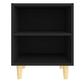 Bed Cabinets with Solid Wood Legs 2 pcs Black 40x30x50 cm - Top-Down View