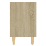 Bed Cabinet with Solid Wood Legs Sonoma Oak 40x30x50 cm