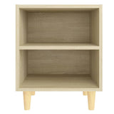 Bed Cabinets with Solid Wood Legs 2 pcs Sonoma Oak 40x30x50 cm - Top-Down View