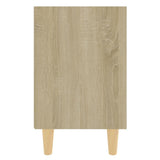 Bed Cabinets with Solid Wood Legs 2 pcs Sonoma Oak 40x30x50 cm