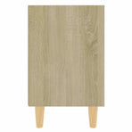 Bed Cabinets with Solid Wood Legs 2 pcs Sonoma Oak 40x30x50 cm