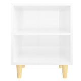 Bed Cabinets Solid Wood Legs 2 pcs High Gloss White 40x30x50 cm - Top-Down View