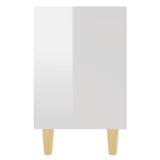 Bed Cabinets Solid Wood Legs 2 pcs High Gloss White 40x30x50 cm - 45-Degree Angle