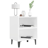 Bed Cabinet with Metal Legs White 40x30x50 cm - Side View