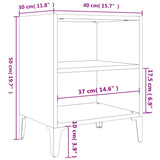 Bed Cabinet with Metal Legs White 40x30x50 cm