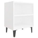 Bed Cabinets with Metal Legs 2 pcs White 40x30x50 cm - Side View