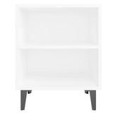 Bed Cabinets with Metal Legs 2 pcs White 40x30x50 cm