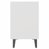 Bed Cabinets with Metal Legs 2 pcs White 40x30x50 cm - Rear View