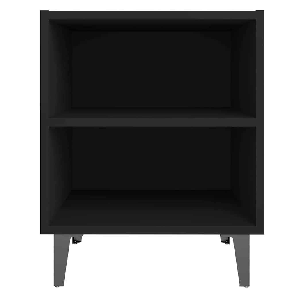 Bed Cabinet with Metal Legs Black 40x30x50 cm