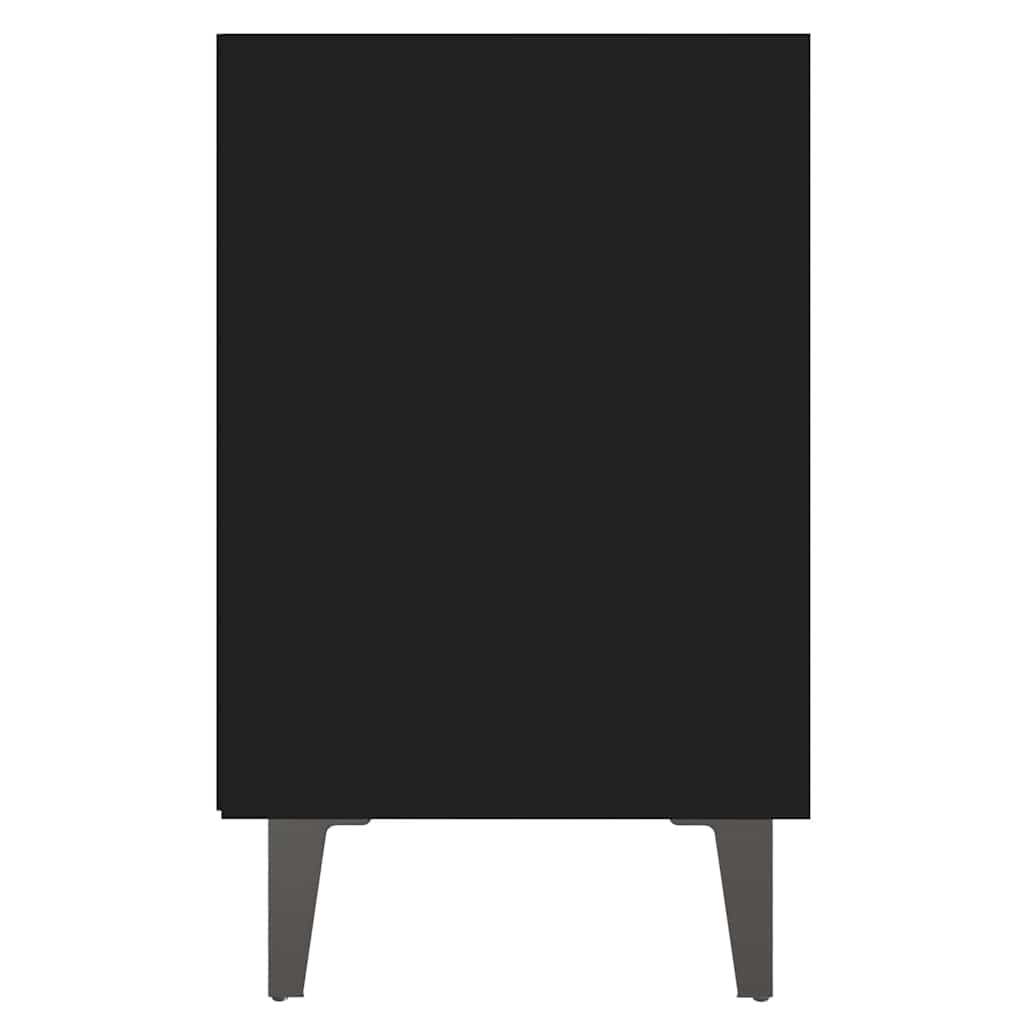 Bed Cabinet with Metal Legs Black 40x30x50 cm