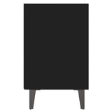 Bed Cabinet with Metal Legs Black 40x30x50 cm - 45-Degree Angle