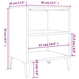 Bed Cabinet with Metal Legs Black 40x30x50 cm
