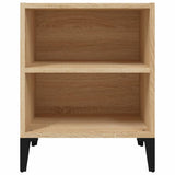 Bed Cabinet with Metal Legs Sonoma Oak 40x30x50 cm - Top-Down View