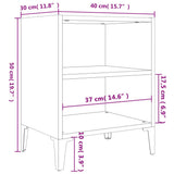 Bed Cabinet with Metal Legs Concrete Grey 40x30x50 cm