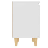 Bed Cabinets with Solid Wood Legs 2 pcs White 40x30x50 cm