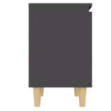 Bed Cabinet with Solid Wood Legs Grey 40x30x50 cm - 45-Degree Angle