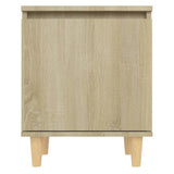 Bed Cabinets with Solid Wood Legs 2 pcs Sonoma Oak 40x30x50 cm - 45-Degree Angle