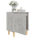 Bed Cabinets with Solid Wood Legs 2pcs Concrete Grey 40x30x50cm