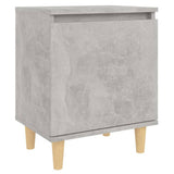 Bed Cabinets with Solid Wood Legs 2pcs Concrete Grey 40x30x50cm - Top-Down View