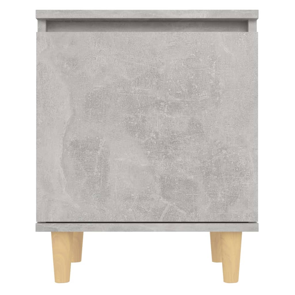 Bed Cabinets with Solid Wood Legs 2pcs Concrete Grey 40x30x50cm