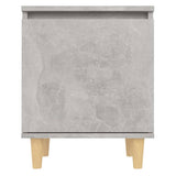 Bed Cabinets with Solid Wood Legs 2pcs Concrete Grey 40x30x50cm - 45-Degree Angle