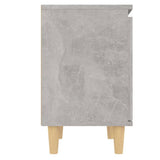 Bed Cabinets with Solid Wood Legs 2pcs Concrete Grey 40x30x50cm