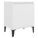 Bed Cabinet with Metal Legs White 40x30x50 cm
