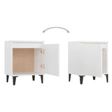 Bed Cabinet with Metal Legs White 40x30x50 cm - 45-Degree Angle