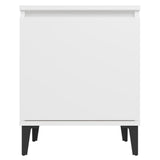 Bed Cabinet with Metal Legs White 40x30x50 cm - Rear View