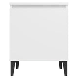 Bed Cabinet with Metal Legs White 40x30x50 cm