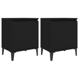 Bed Cabinet with Metal Legs Black 40x30x50 cm