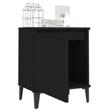 Bed Cabinet with Metal Legs Black 40x30x50 cm - Close-Up Angle