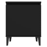 Bed Cabinet with Metal Legs Black 40x30x50 cm - 45-Degree Angle