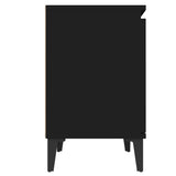 Bed Cabinet with Metal Legs Black 40x30x50 cm - Rear View
