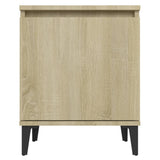 Bed Cabinet with Metal Legs Sonoma Oak 40x30x50 cm