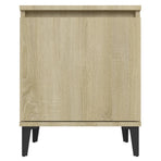 Bed Cabinet with Metal Legs Sonoma Oak 40x30x50 cm