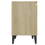 Bed Cabinet with Metal Legs Sonoma Oak 40x30x50 cm