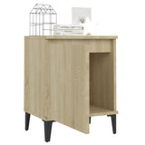 Bed Cabinet with Metal Legs Sonoma Oak