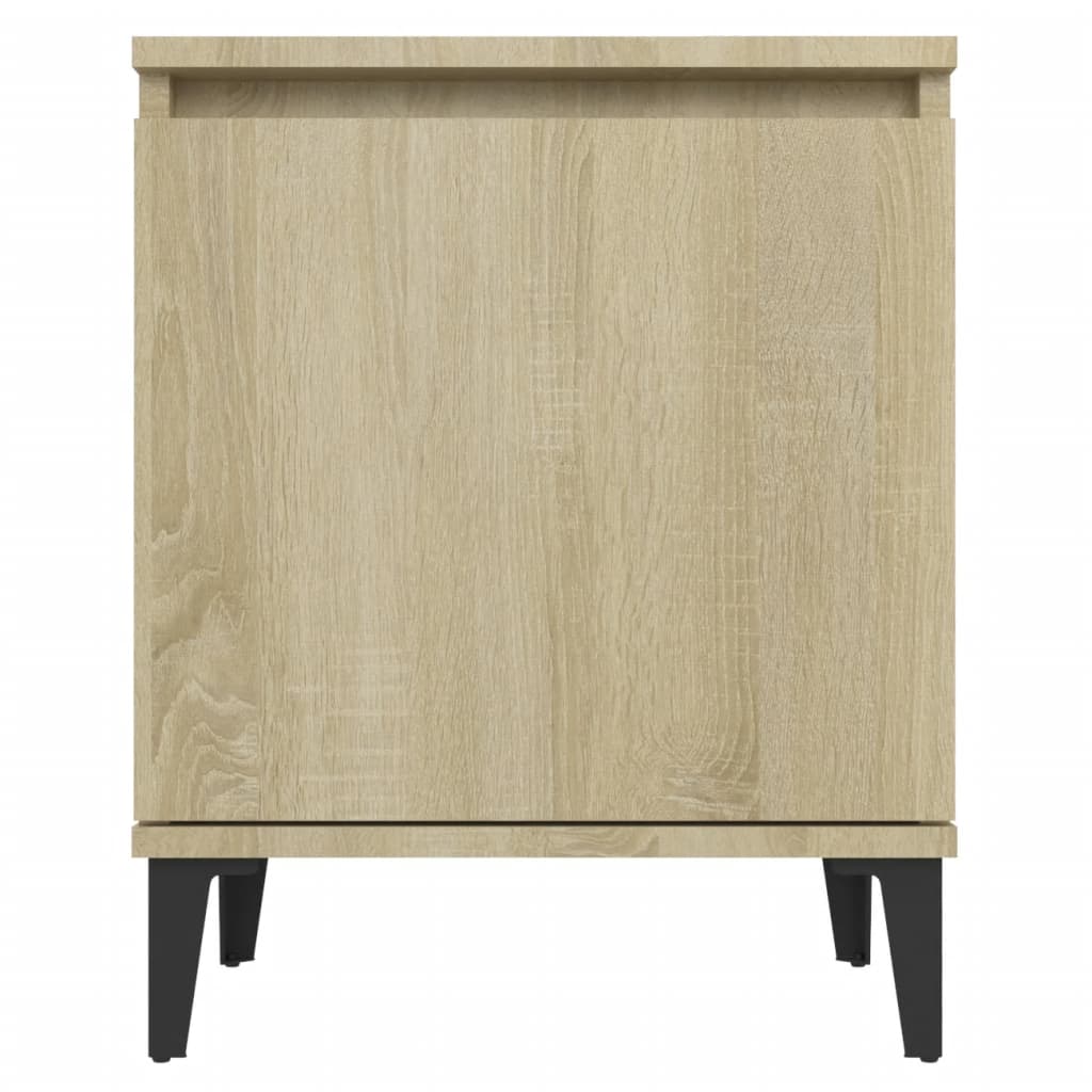 Bed Cabinet with Metal Legs Sonoma Oak