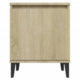 Bed Cabinet with Metal Legs Sonoma Oak - 45-Degree Angle