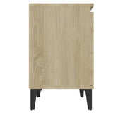 Bed Cabinet with Metal Legs Sonoma Oak