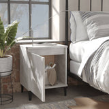 Bed Cabinet with Metal Legs Concrete Grey 40x30x50 cm - Side View