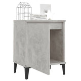 Bed Cabinet with Metal Legs Concrete Grey 40x30x50 cm - Top-Down View