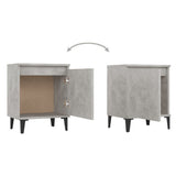 Bed Cabinet with Metal Legs Concrete Grey 40x30x50 cm - 45-Degree Angle