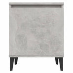 Bed Cabinet with Metal Legs Concrete Grey 40x30x50 cm