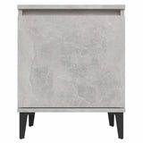 Bed Cabinet with Metal Legs Concrete Grey 40x30x50 cm - Rear View